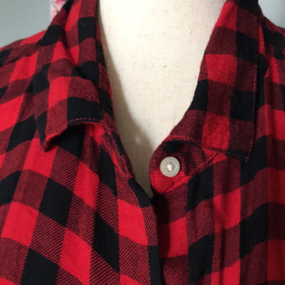 Buffalo Plaid Red Flannel Shirt Long sleeves Long-s FINAL Sale - Picture 4 of 7